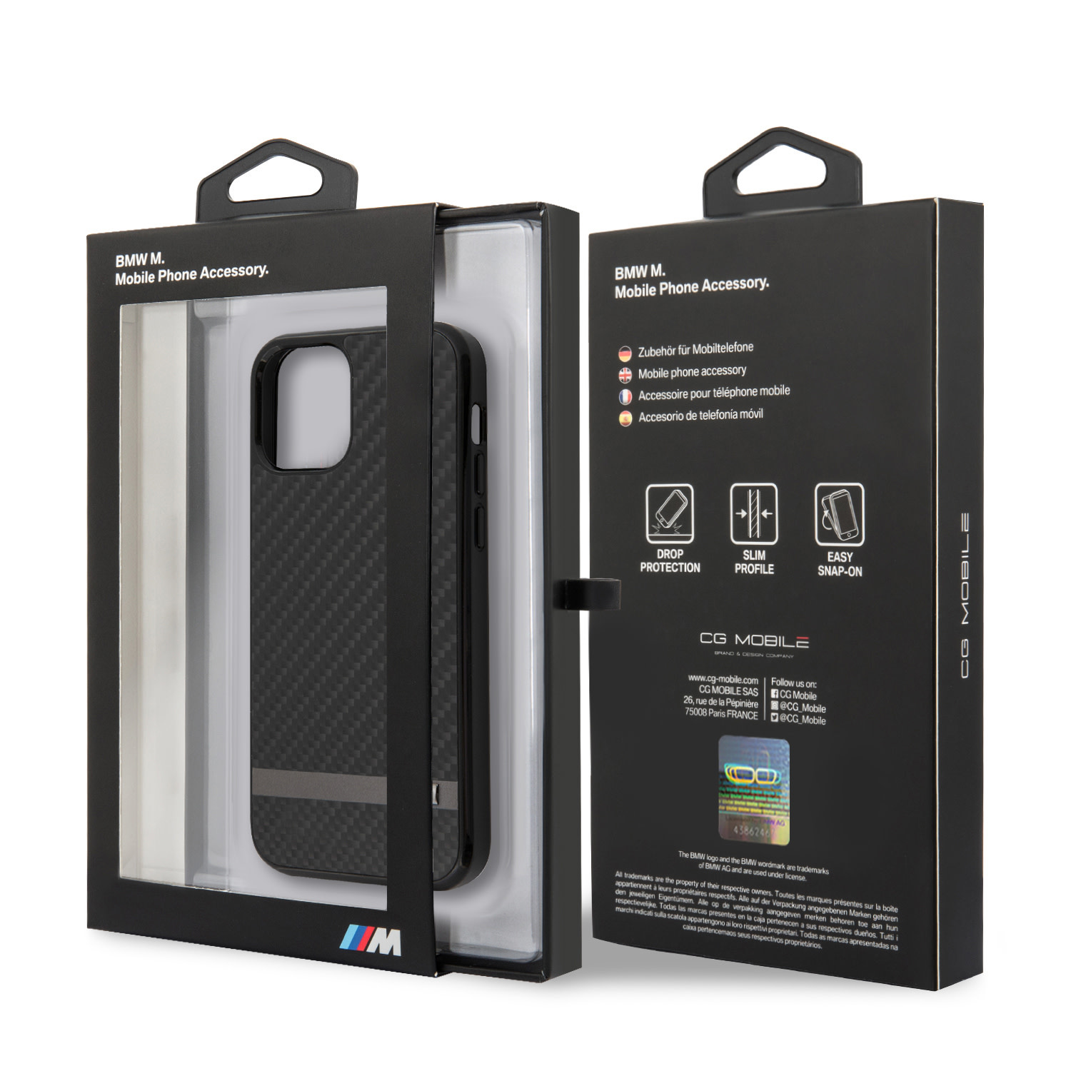 BMW Apple iPhone 12 Mini Fekete hátlaptok - Carbon