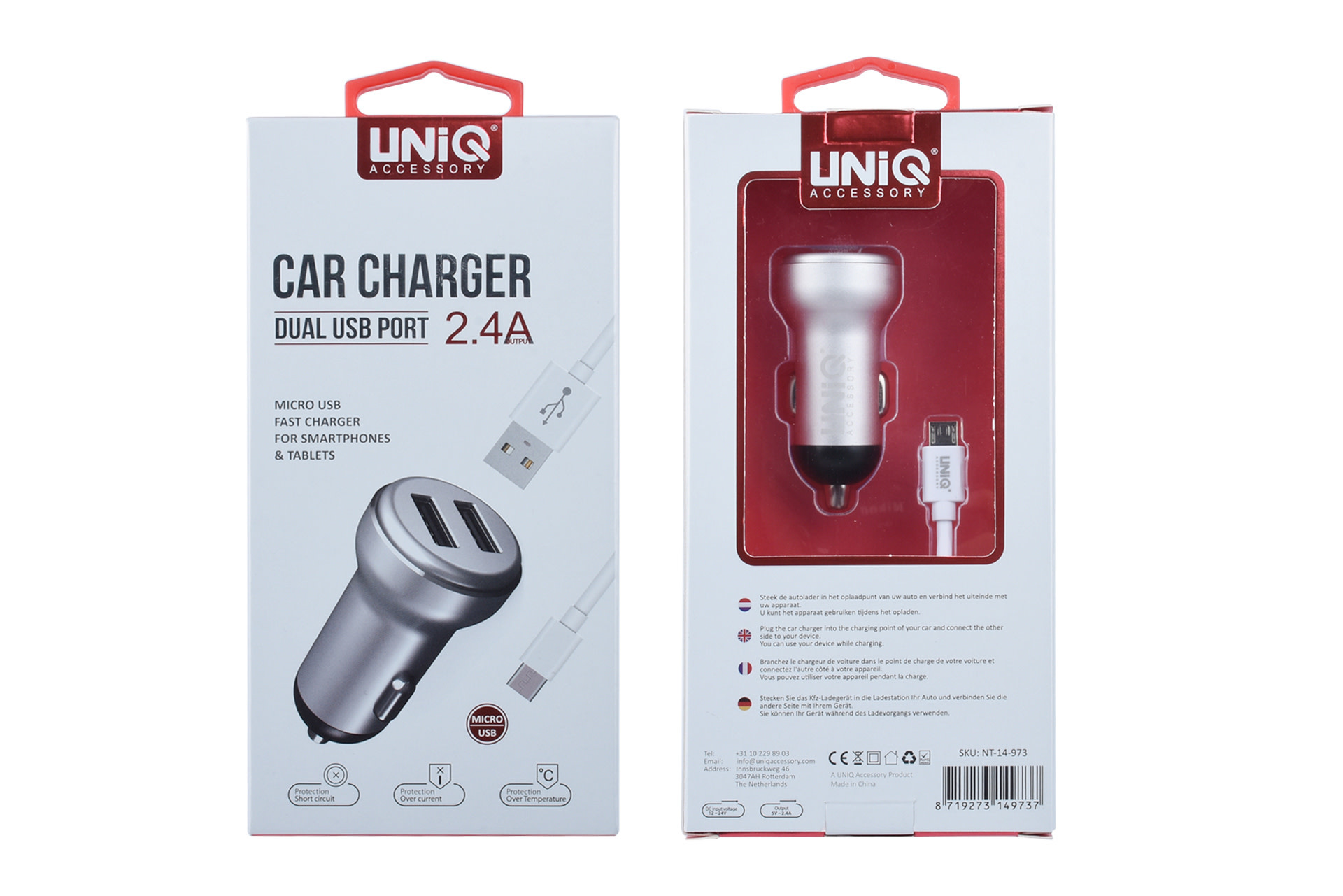 UNIQ Accessory Autóstöltő Micro 2x USB - Ezüst