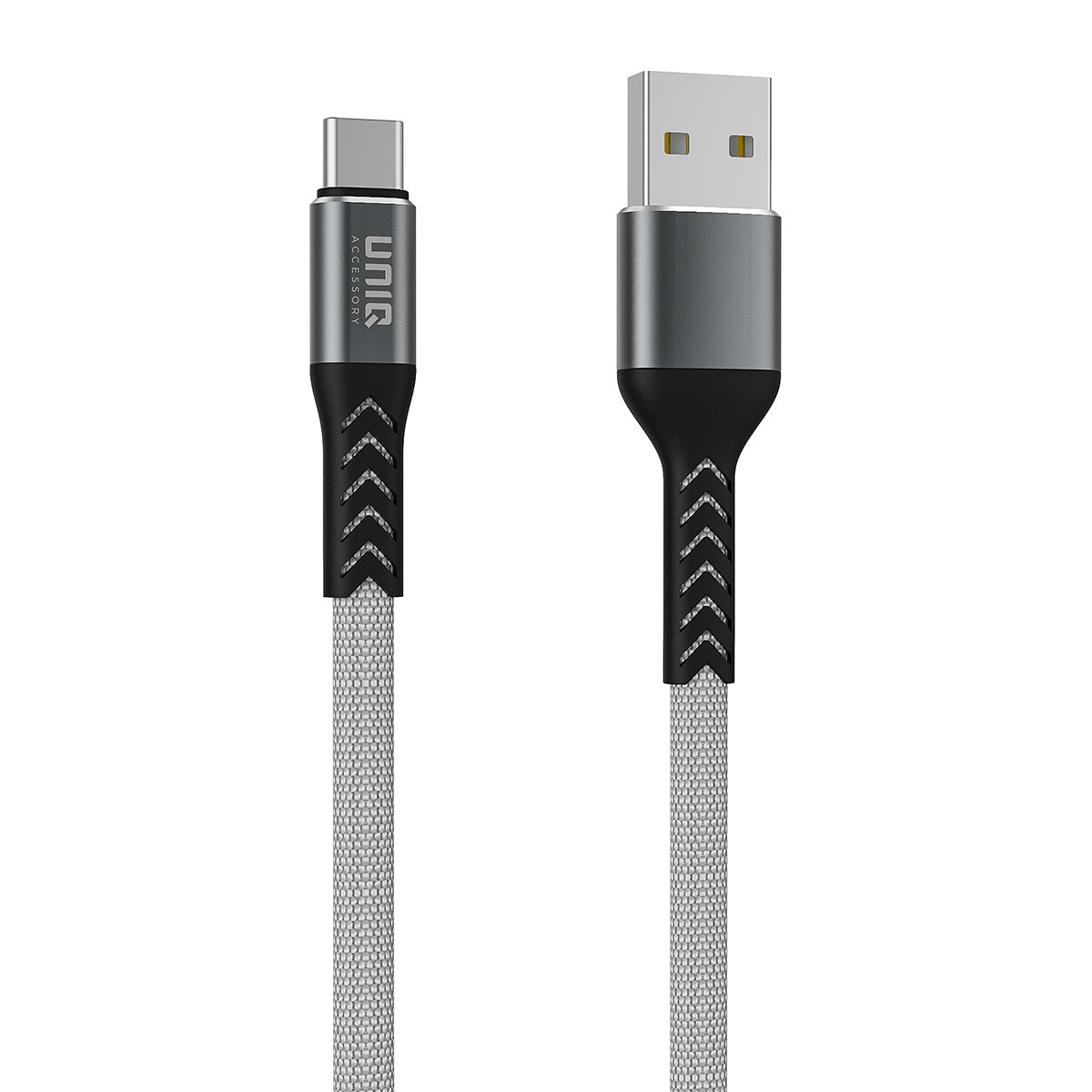 UNIQ Accessory USB Type-C Kábel 2m Nylon Fekete/Szürke 