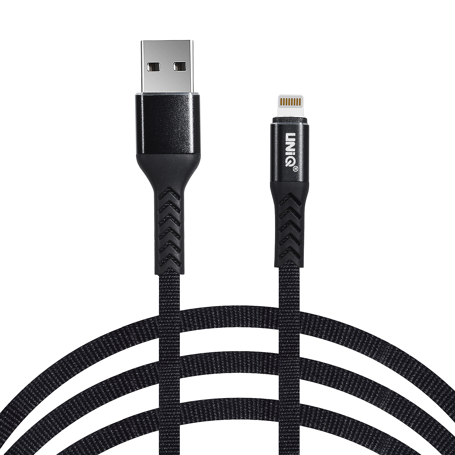 UNIQ Lightning USB Kábel 2m Fekete- Nylon
