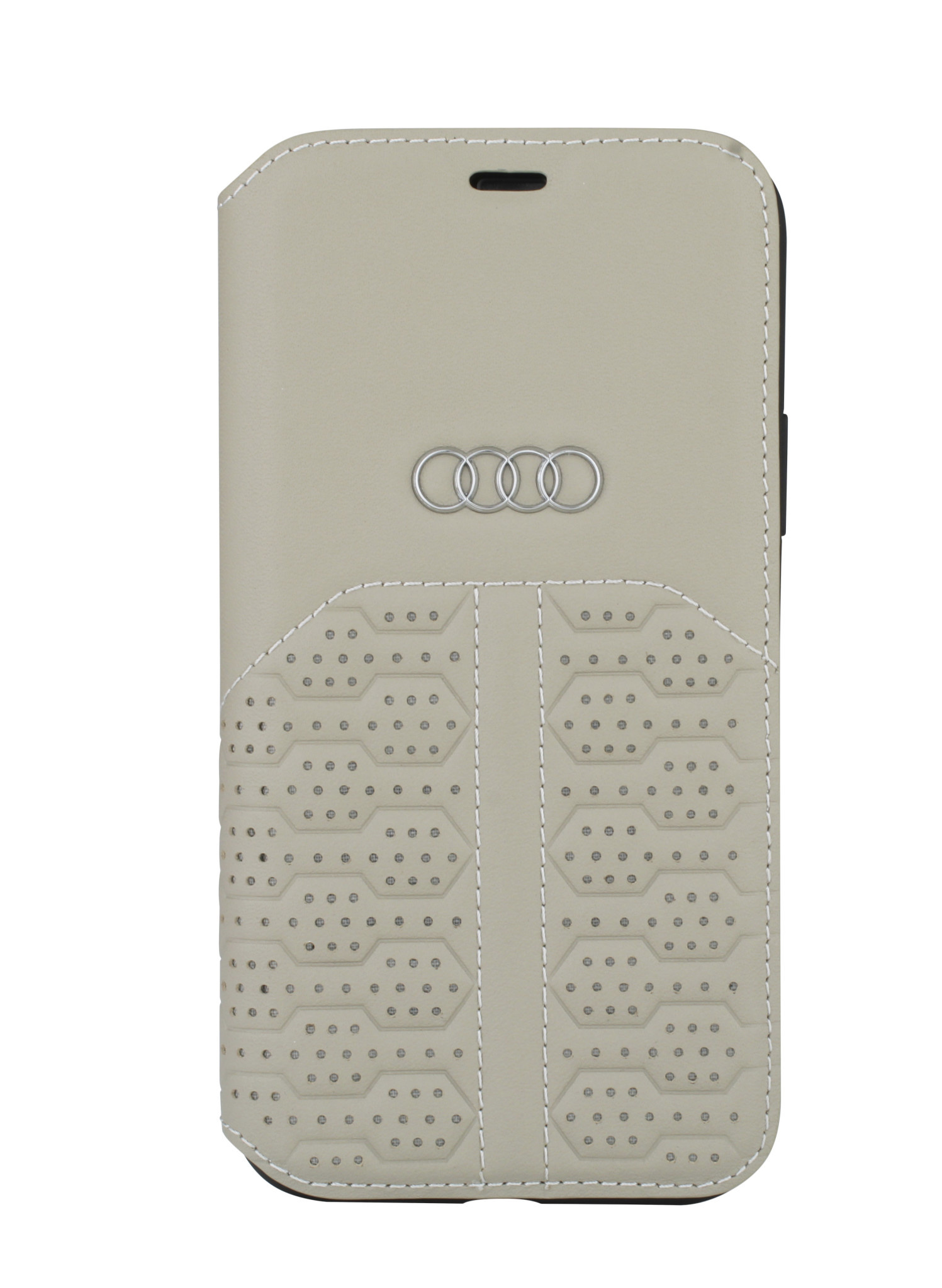 Audi Apple iPhone 12 / 12 Pro Bézs könyvtok A6 Ser