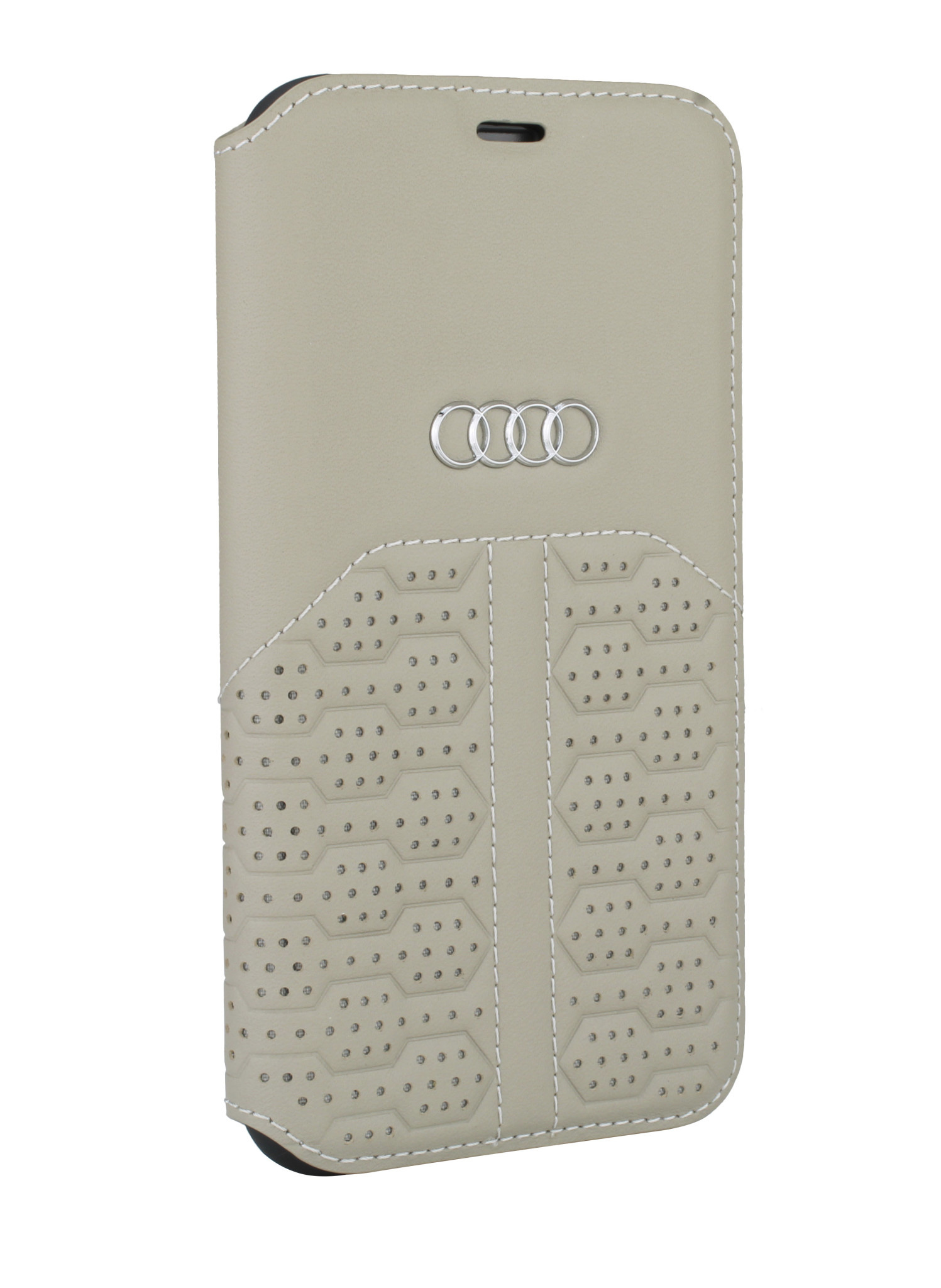 Audi Apple iPhone 12 Pro Max Bézs könyvtok A6 Seri