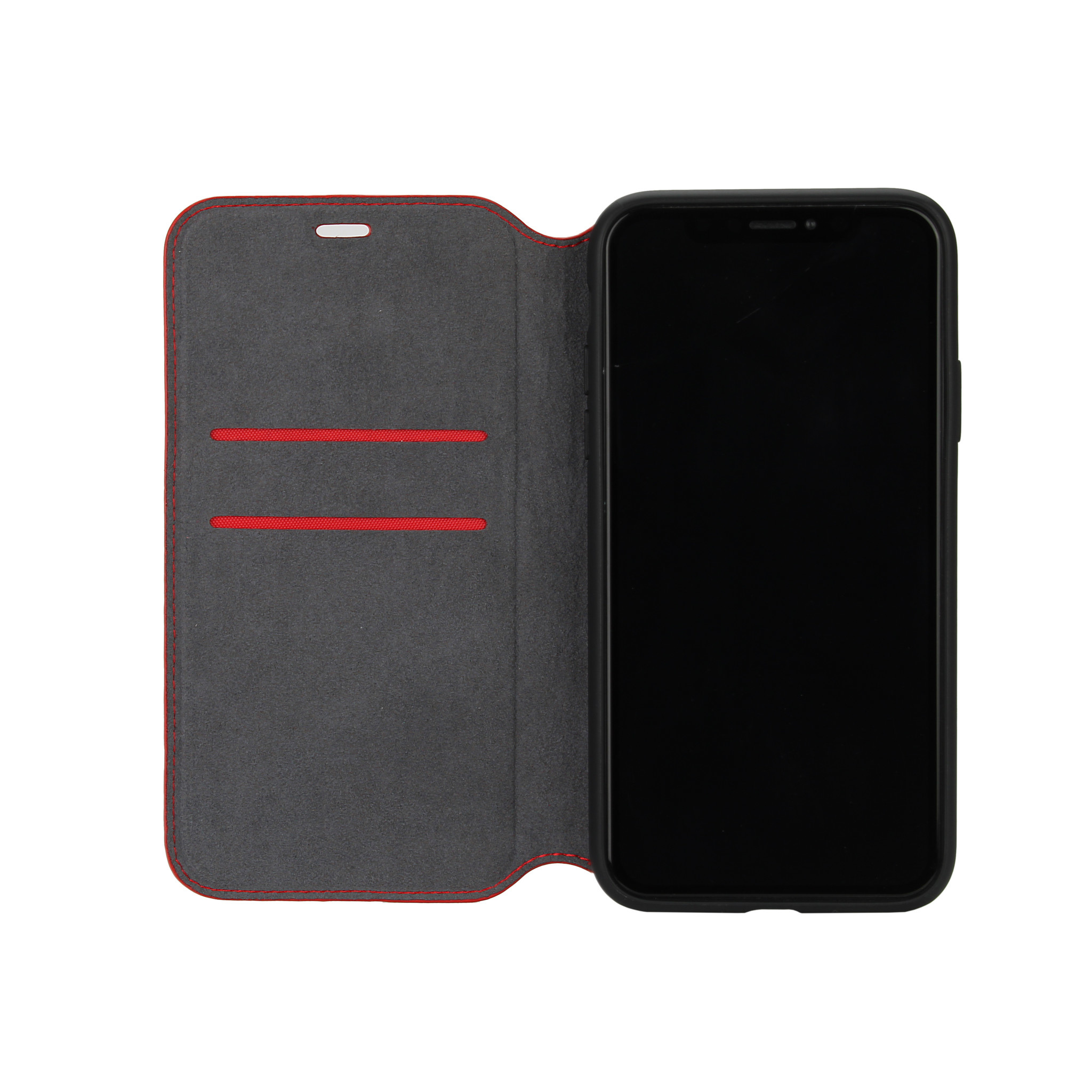 Audi Apple iPhone 12 Mini Piros könyvtok Q8 Serie
