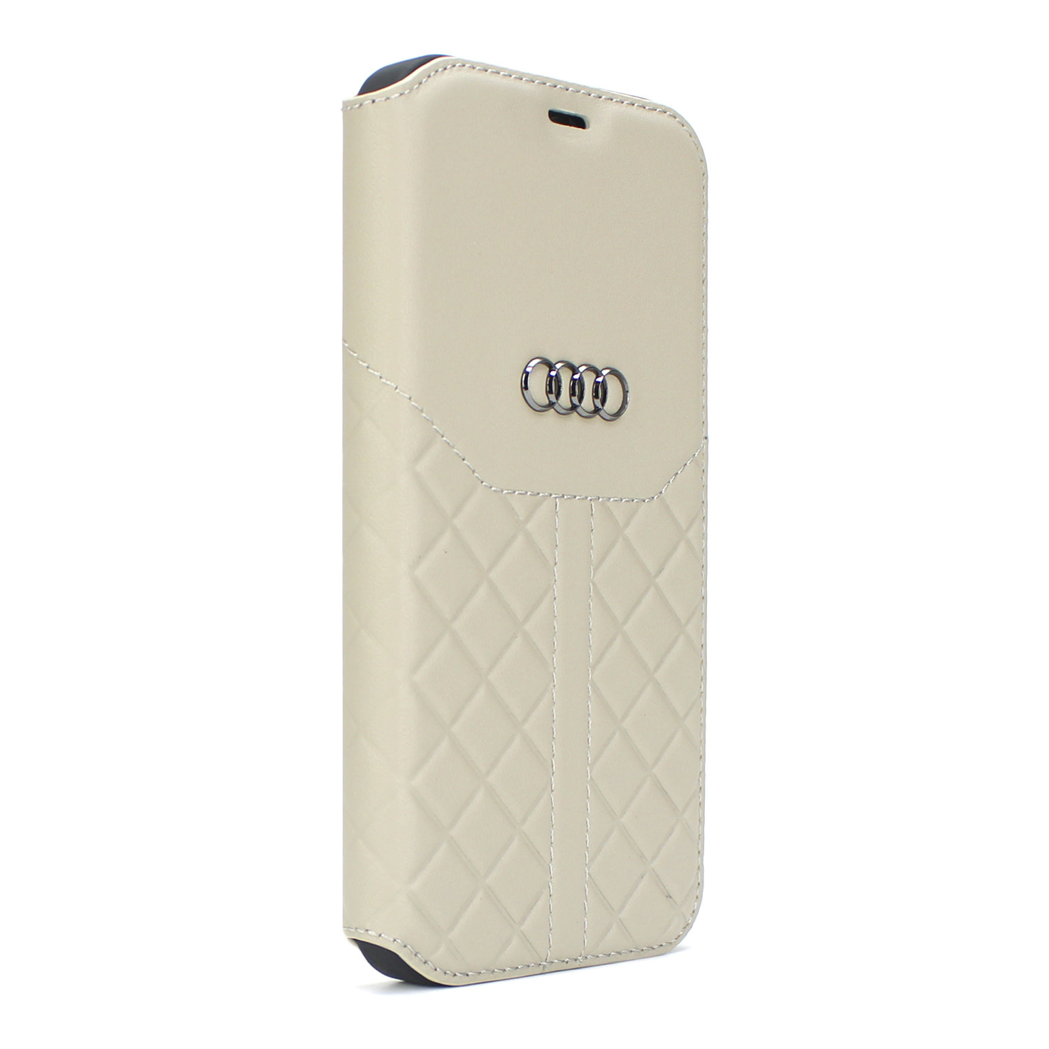 Audi Apple iPhone 12 Mini Bézs könyvtok Q8 Serie -