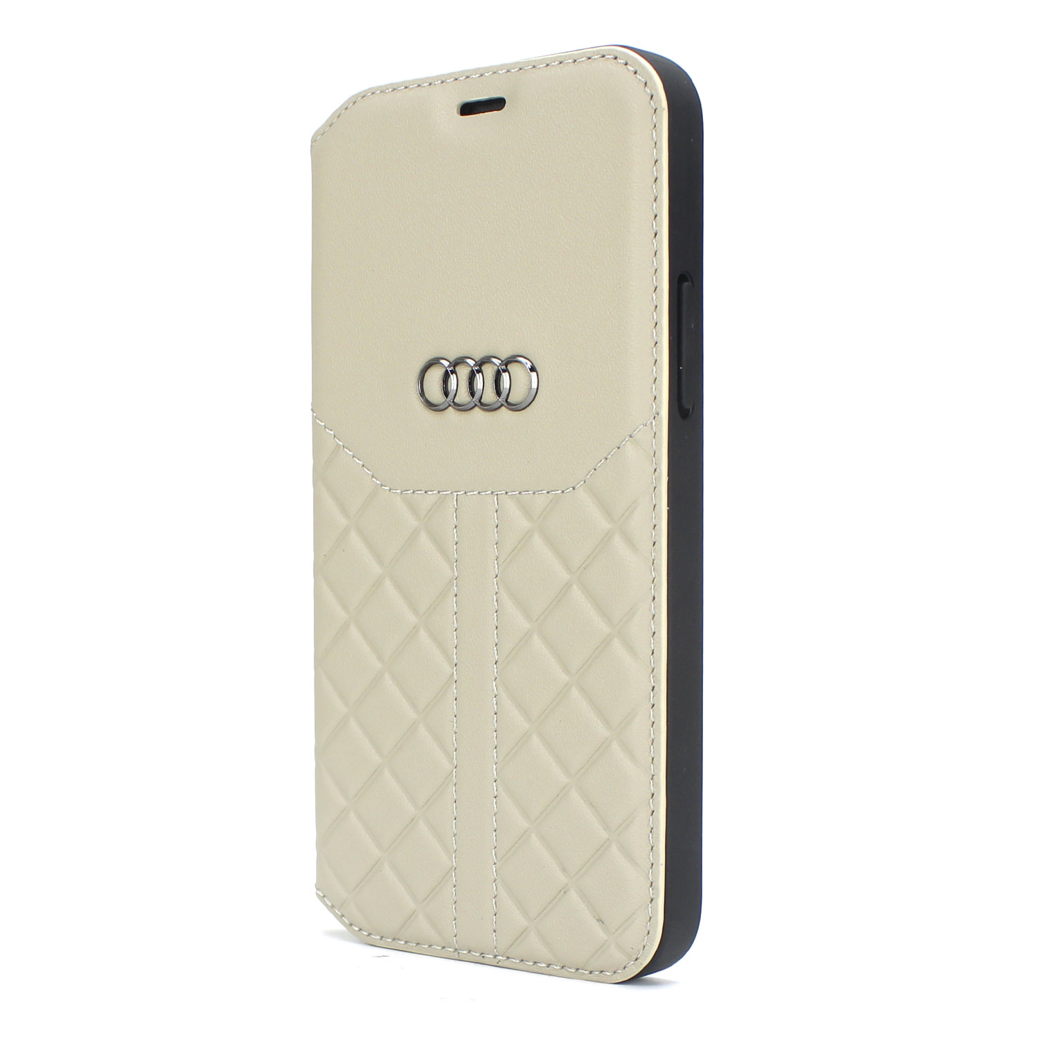 Audi Apple iPhone 12 Mini Bézs könyvtok Q8 Serie -
