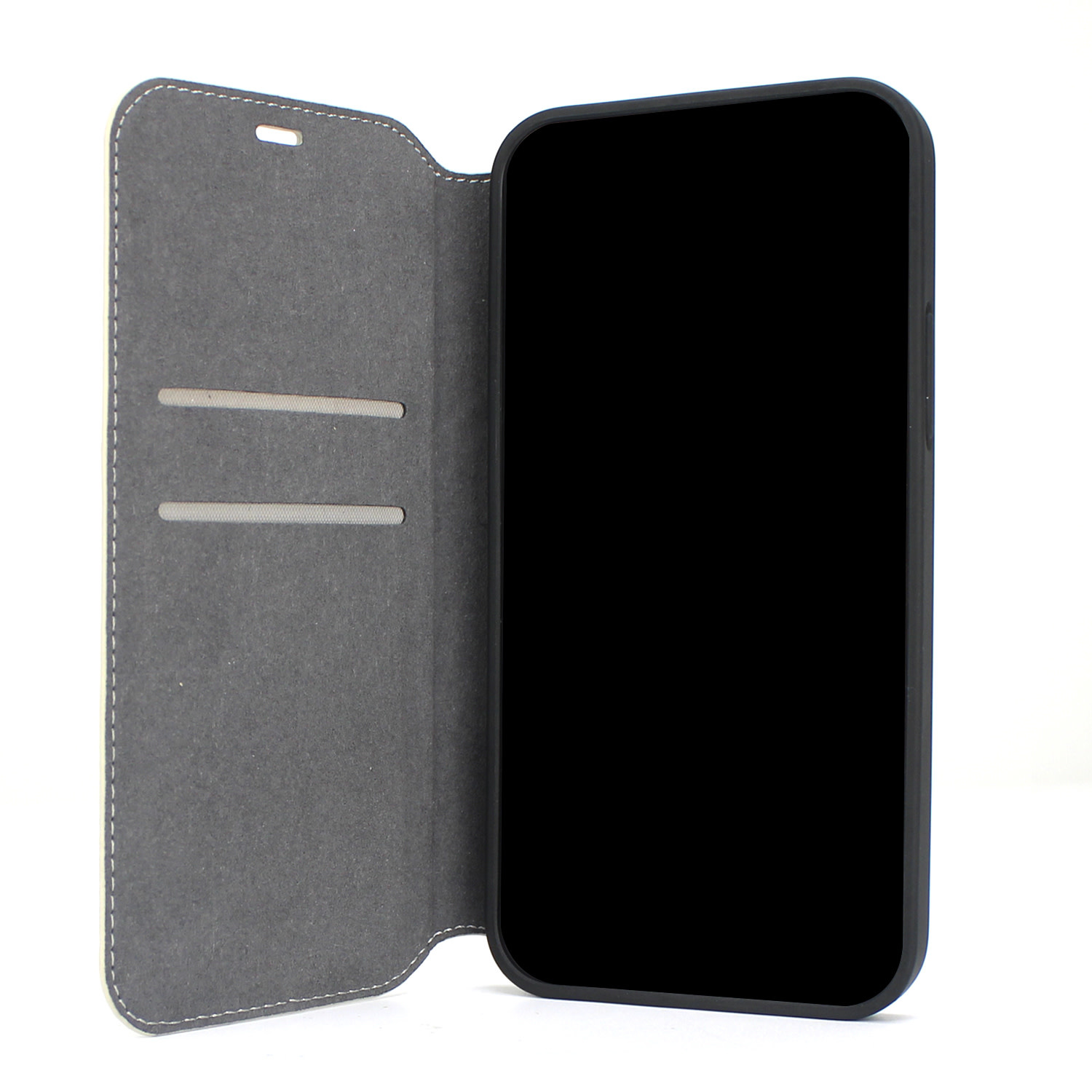 Audi Apple iPhone 12 / 12 Pro Bézs könyvtok Q8 Ser