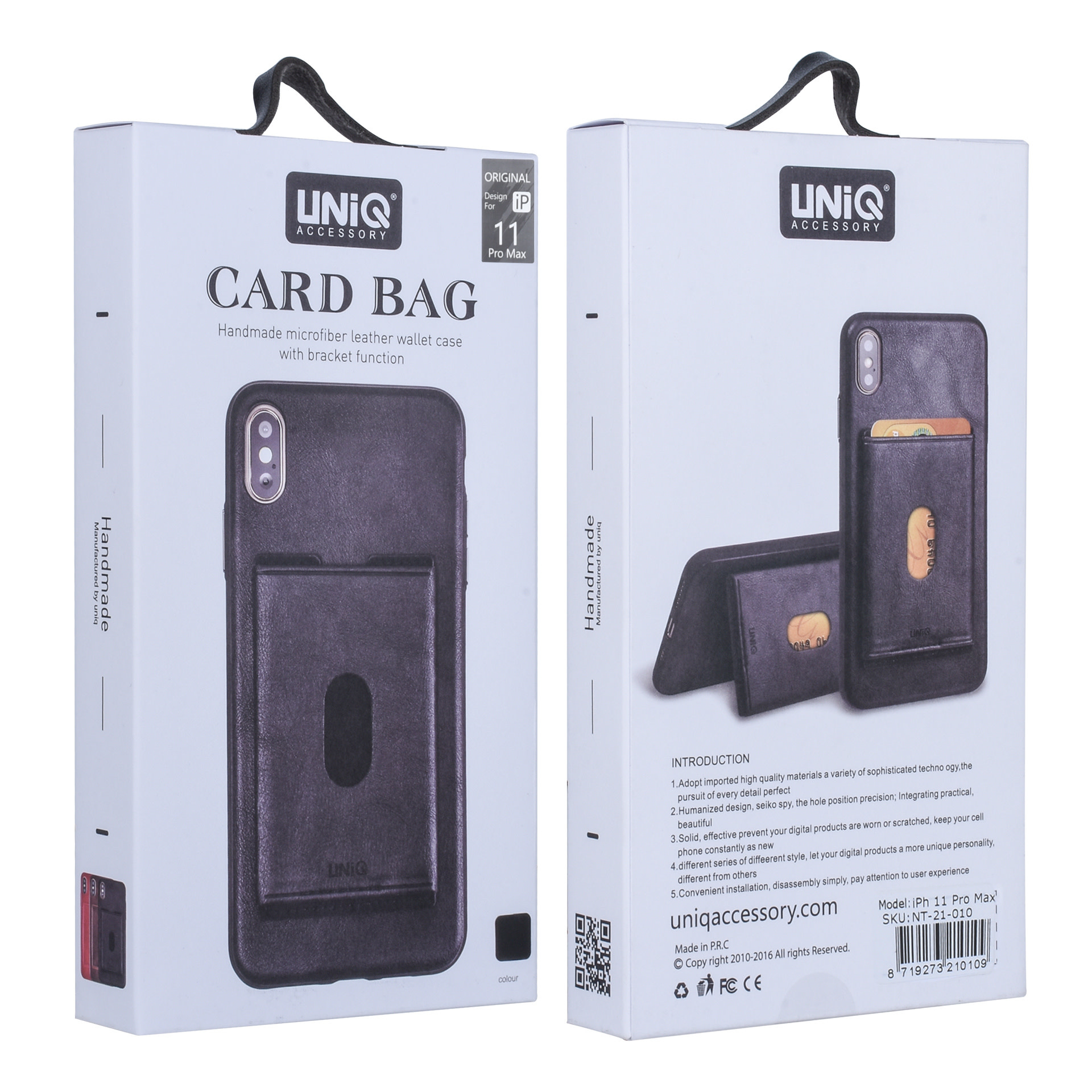 UNIQ Accessory iPhone 11 Pro Max Hátlaptok Kártyatartóval - Fekete