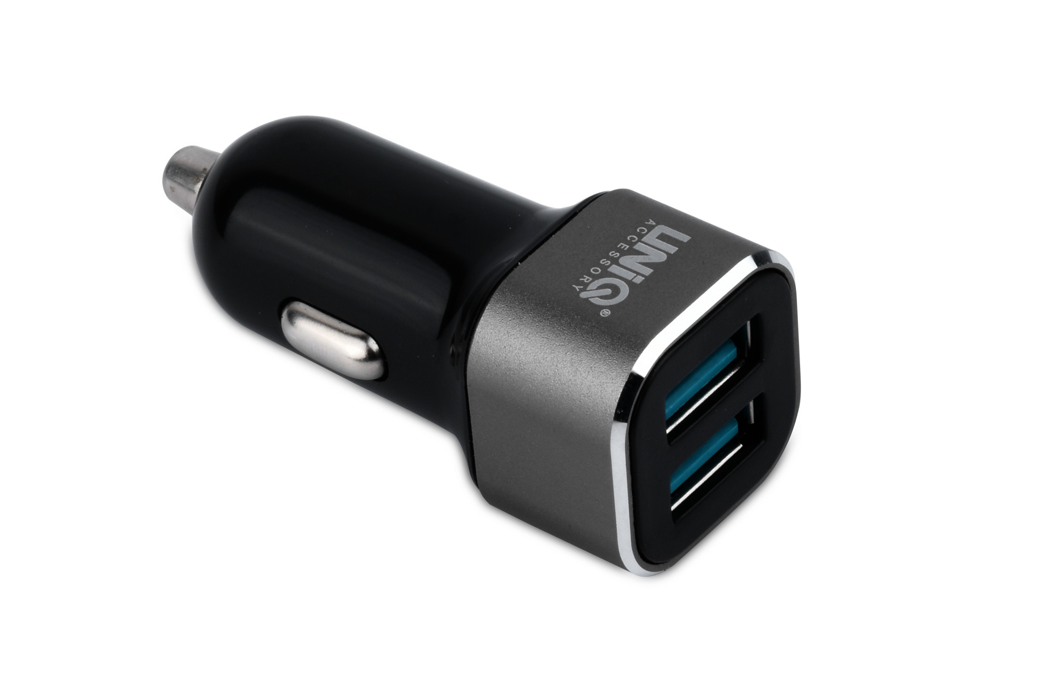 UNIQ Accessory Autóstöltő Apple Lightning 2x USB - Fekete