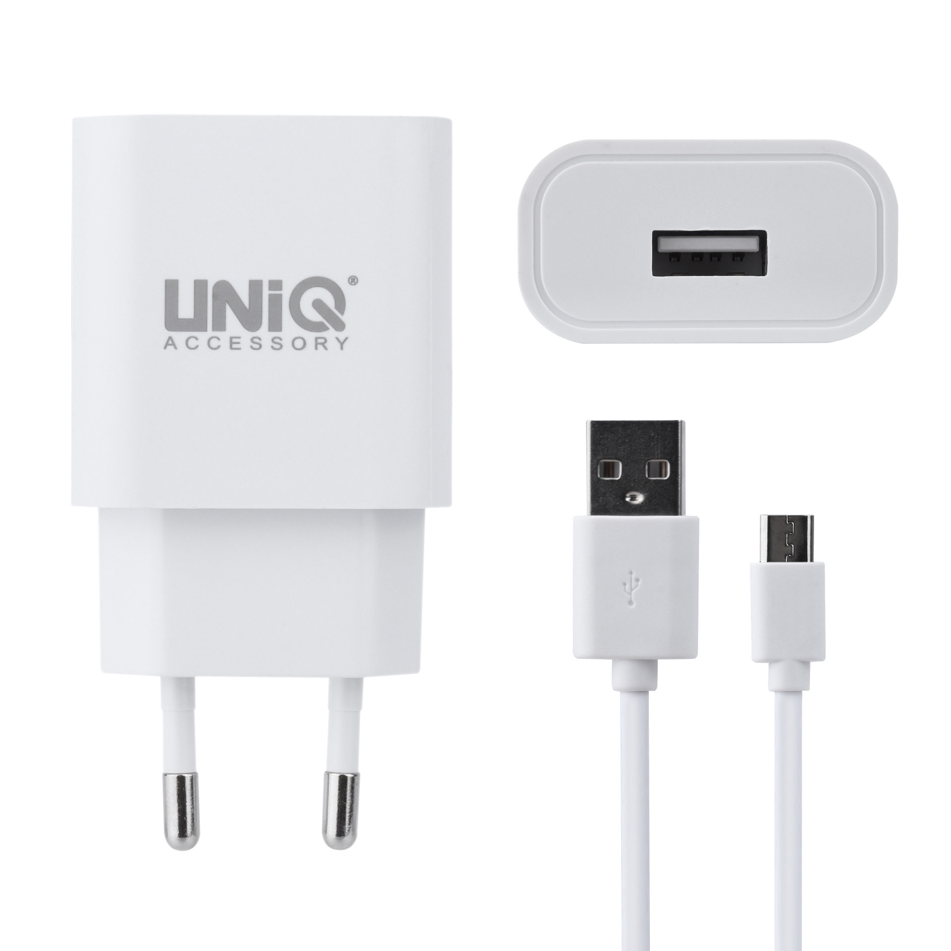 UNIQ Accessory Qualcomm 2.0 Gyorstöltő + Lightning USB Kábel - Fehér